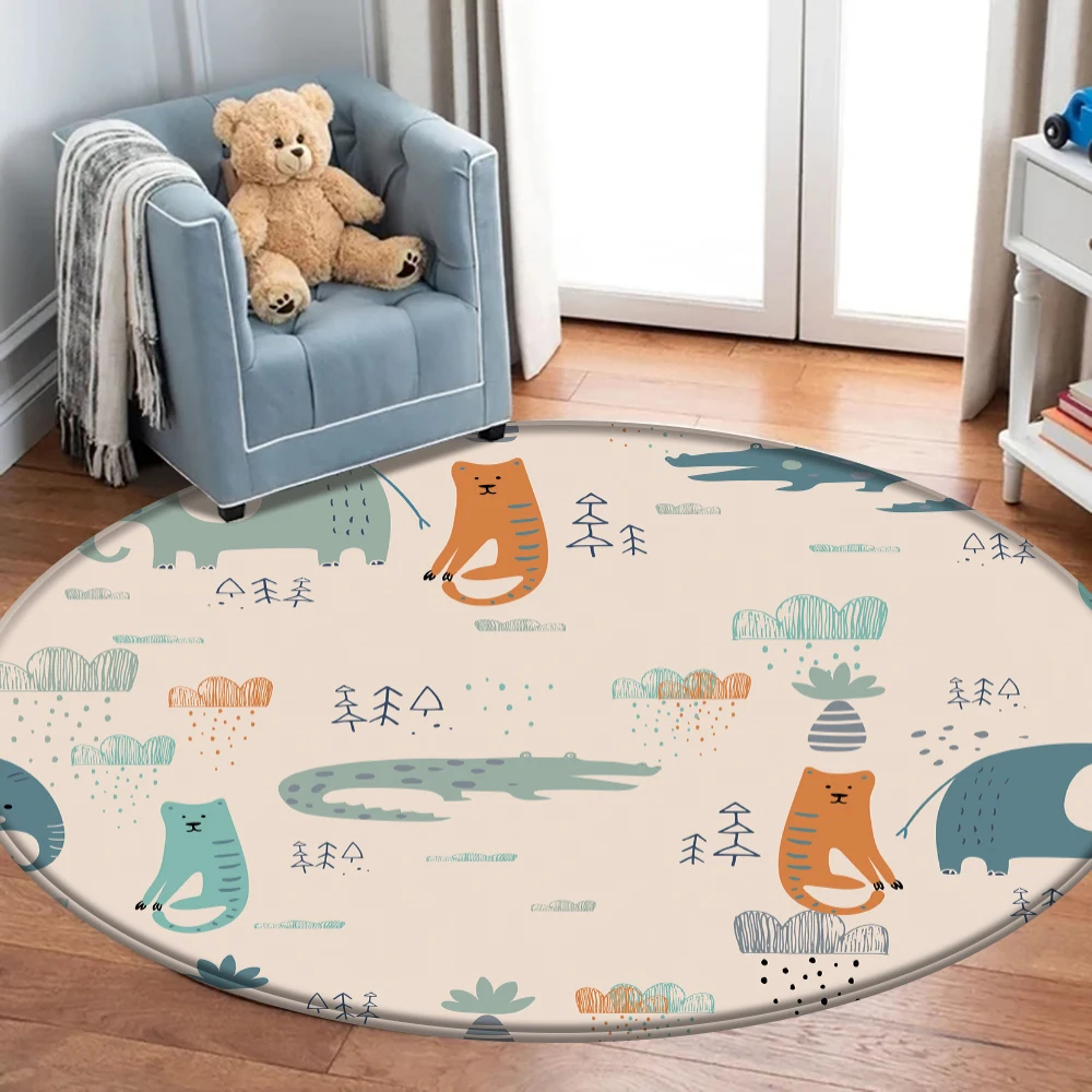 Мультяшный напольный нескользящий фланелевый ковер с рисунком облаков для