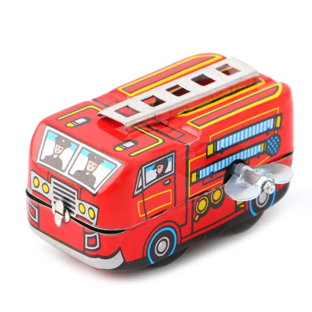 Детский винтажный пожарный автомобиль грузовик заводная модель игрушки