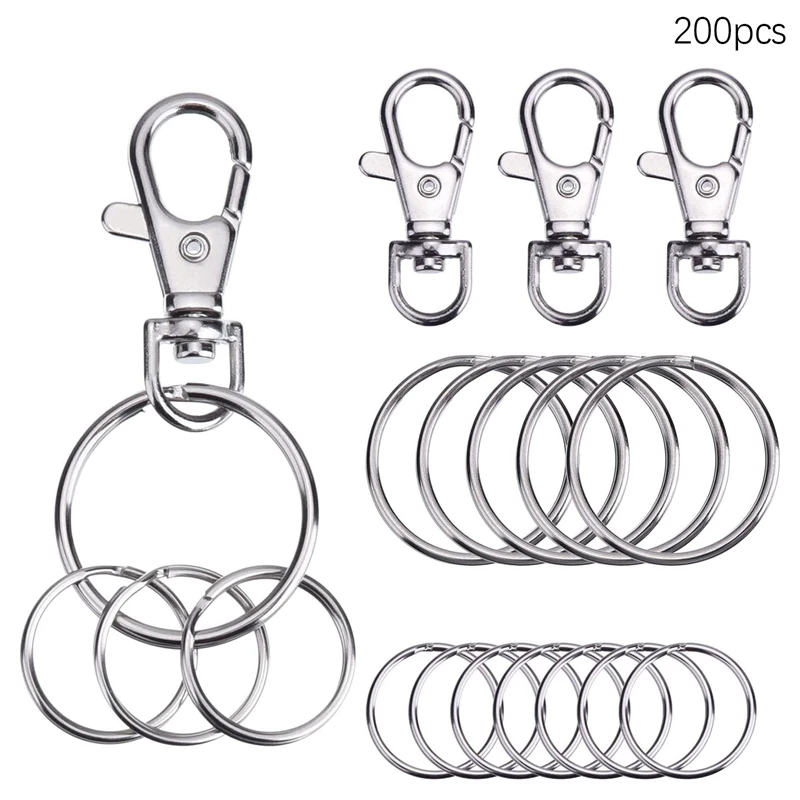 200 штук набор колец для ключей 20 мм кольца 120 шт. 30 40 металлический поворотный