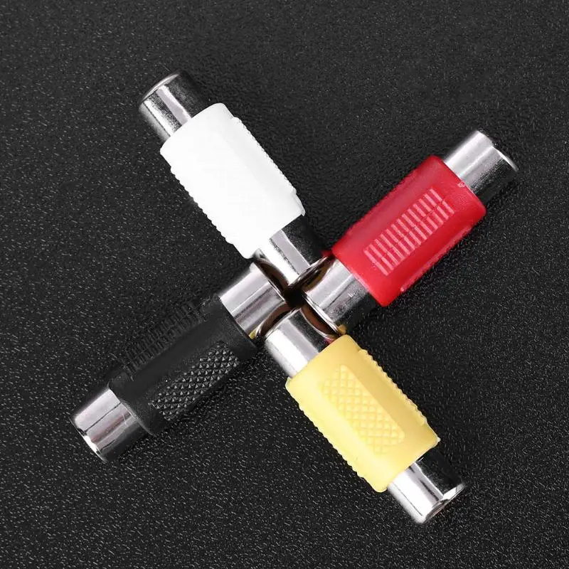 4 шт./лот RCA Женский аудио видео кабель разъем адаптера F/F УДЛИНИТЕЛЬ