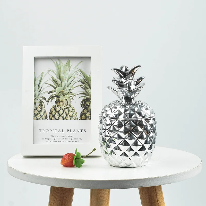 Керамический контейнер для хранения ананасов в скандинавском стиле белый и