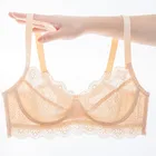 Ультратонкие бюстгальтеры Meizimei для женщин, женский кружевной бюстгальтер с эффектом пуш-ап, женский бюстгальтер с цветочной чашкой ABC, нижнее белье