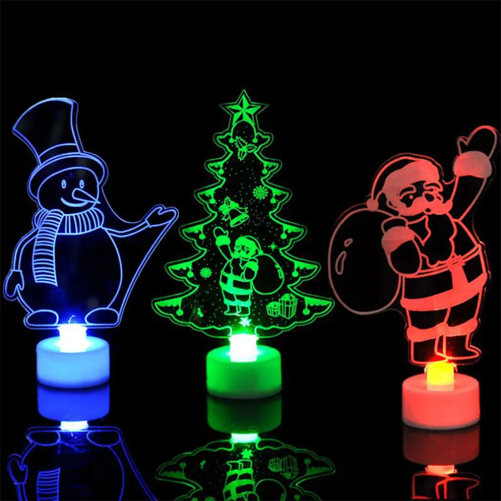 

Colorful Led Decorative Lights New Year's Products Christmas Tree Decorations Party Supplies Acrylic Christmas Night Lights Gift