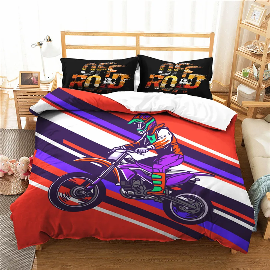 

A Bedding Set 3D Printed Duvet Cover Bed Set Motorcycle Home Textiles for Adults Bedclothes with Pillowcase #MTC05