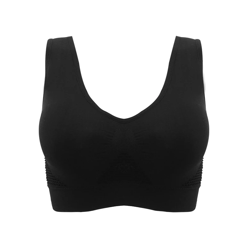 S-6XL Large Size Breathable Bras Hollow Mesh Padded Underwear Shockproof Sports Support Fitness Tops Comfort Running Bra | Женская
