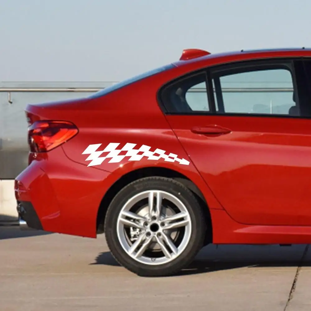 2 шт./компл. гоночные наклейки автомобильные клетчатые колесные флажки