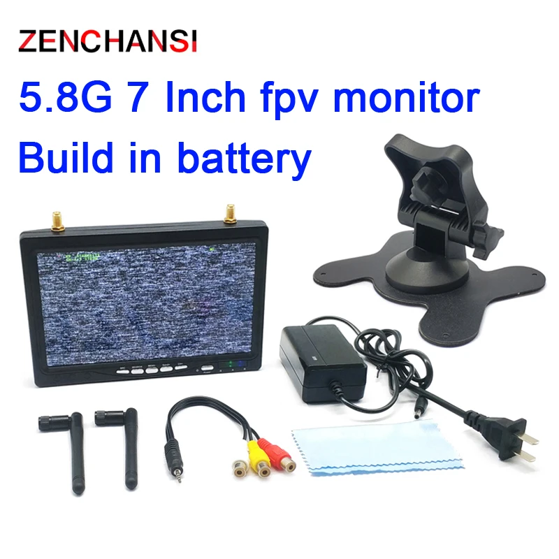 5 8G 40CH 7 дюймов IPS для монитора с видом от первого лица 1024x600 встроенный Батарея 600