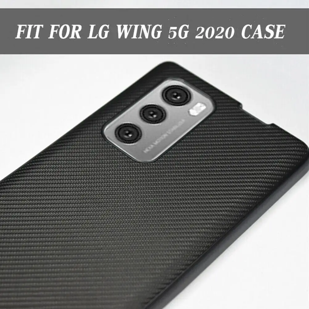 flip cover Carbon Fiber Pattern Case Leather Hard Shell Shockproof For LG mobile Wing Case Smartphone Protect phone case Suitable lgwing cellphone pouch