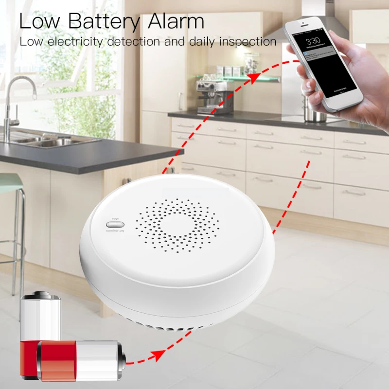 zigbee smart smoke detector sensor security alarm system for smart life tuya app remote controlwork with alexa google home free global shipping