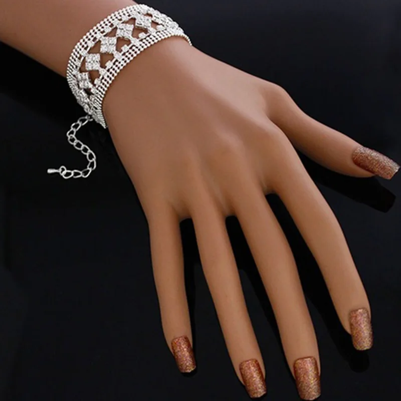 Модный металлический браслет с кристаллами для женщин ювелирные изделия полый