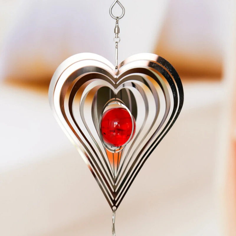 Feng Shui 3D Stereoscopic Metal Wind Chime Holding Pendant Stereo Rotating Wall Hanging Ornament For Home Decor | Дом и сад