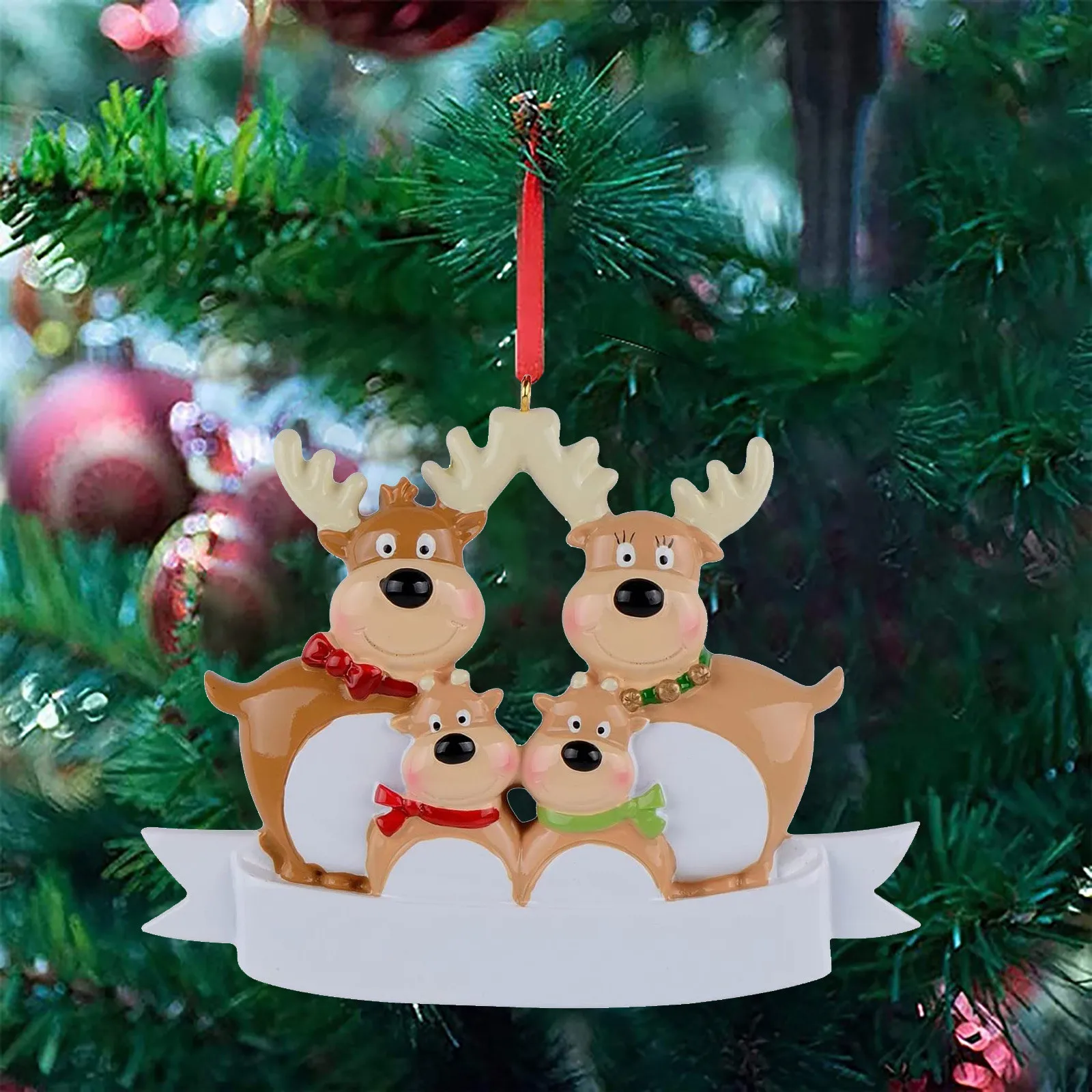 

Personalised Family Christmas Xmas Tree Bauble Decoration Ornament Elk Deer Family 2021 Christmas Holiday Decorations