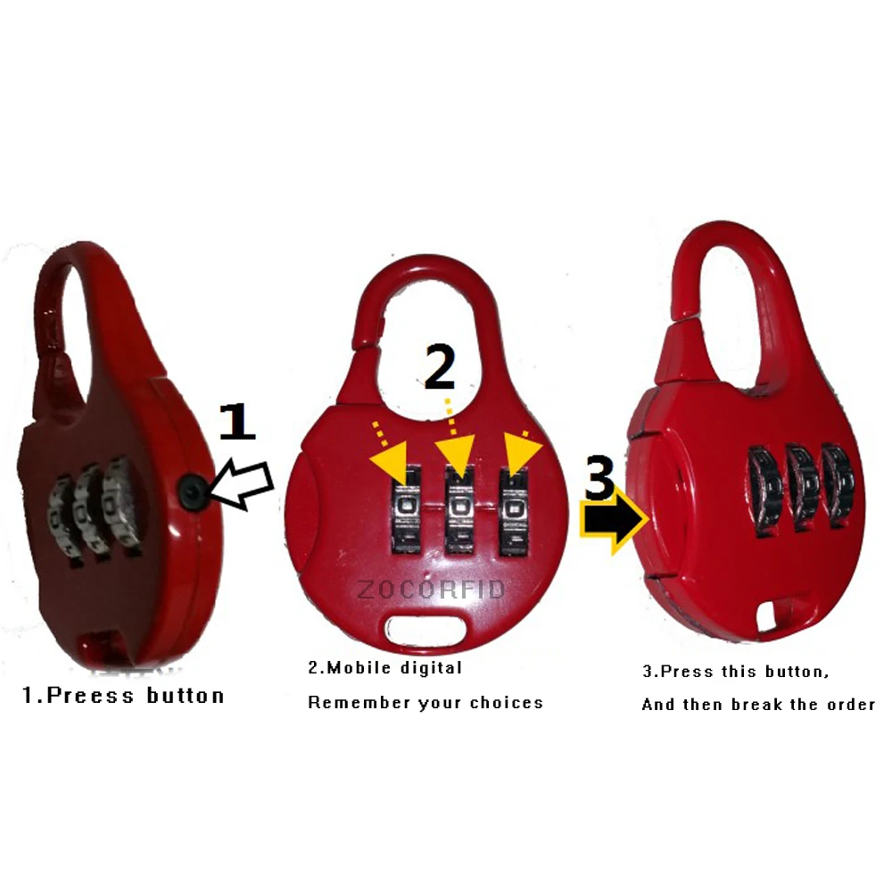 Избежать ключ 3 цифры Циферблат Комбинации чемодан Чемодан металлический