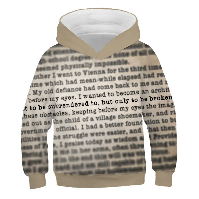 2019 New Fashion Newspaper Print Children's Sweater loose Cute long Sleeve Wild Casual letters and Map 3D Pullover | Мать и ребенок