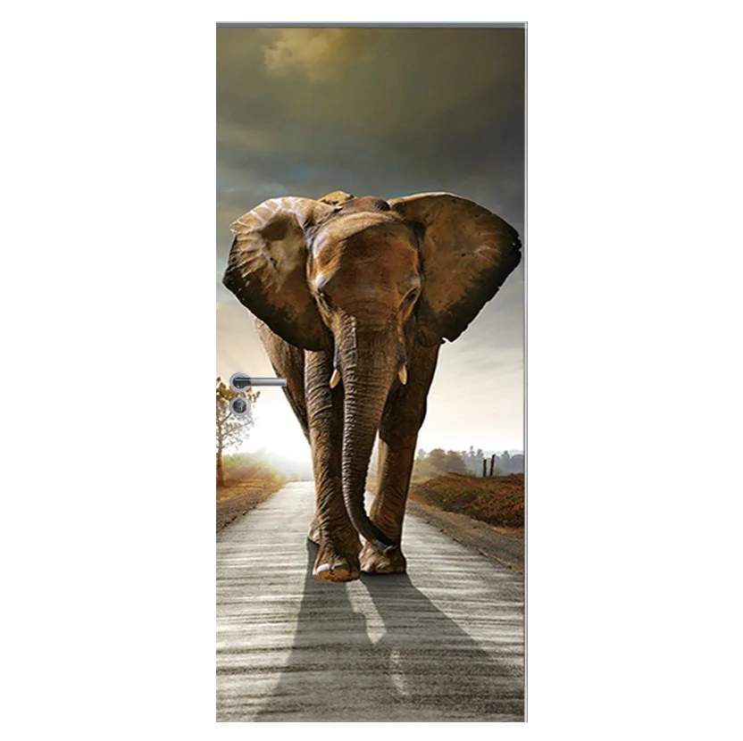 Слоник животные двери наклейки самоклеющиеся водоотталкивающие обои для