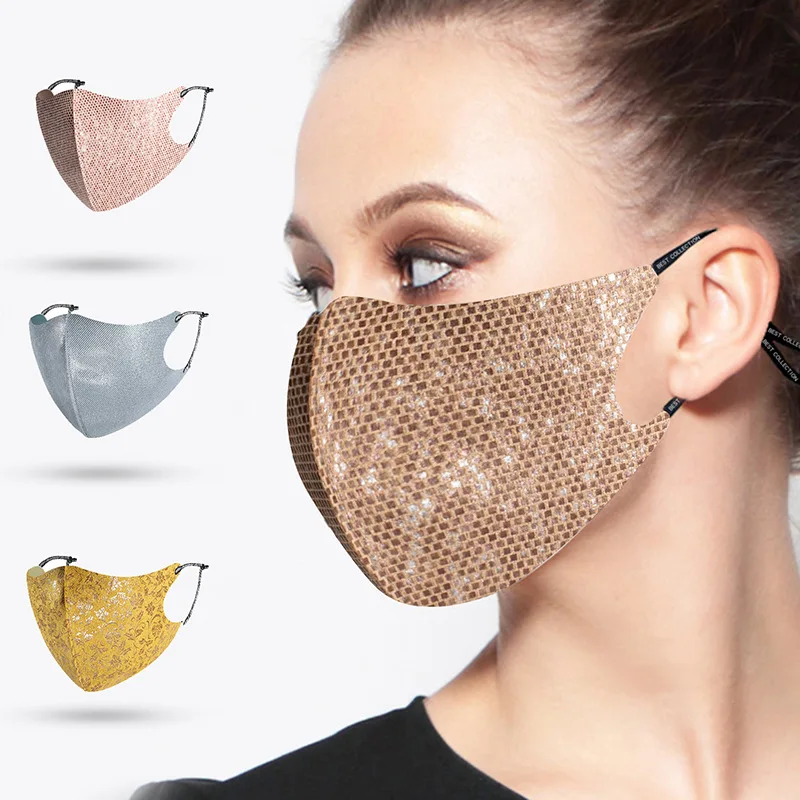 

Fashion Party Mask For Women Outdoor Sunscreen Breathable 3D Face Mask Adjustable Washable Bronzing Cotton Mouth Masks Masque
