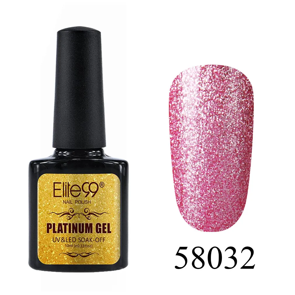 58032 Elite99 10 мл Блестящий УФ-гель для ногтей Platinum Soak Off Nail Art Маникюр гели для ногтей гибридные Лаки гель лак для ногтей набор - Цвет: 58032