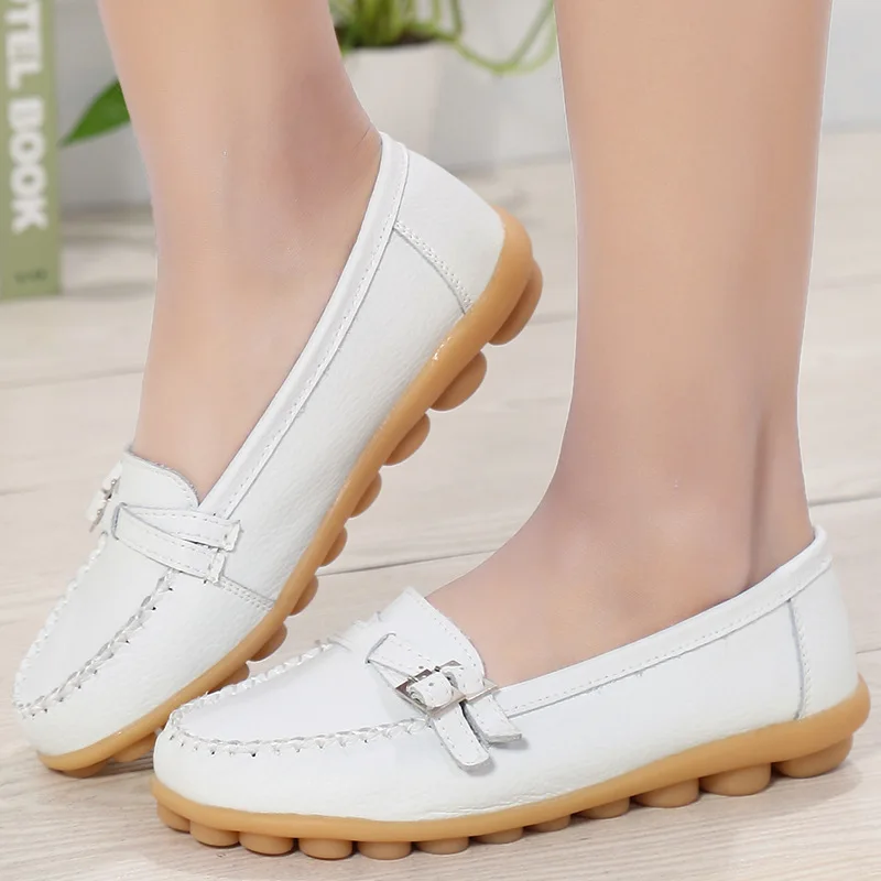 

Women Genuine Leather Shoes Basic Fashion Retro Simplicity Shallow Casual Ballet Light Soft Vulcanize Sapatos Femininos 2021