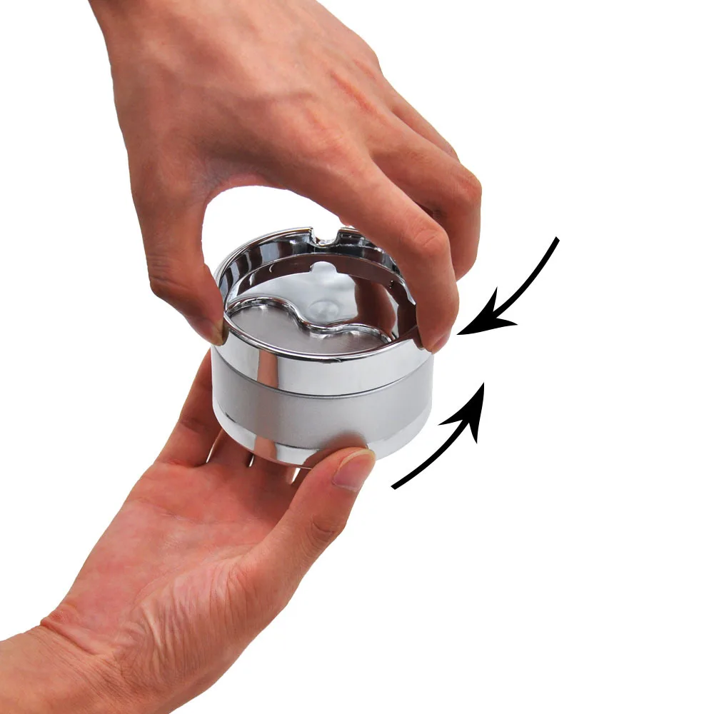Премиум нержавеющая сталь тушение круглая роторная крышка пепельница сигарета