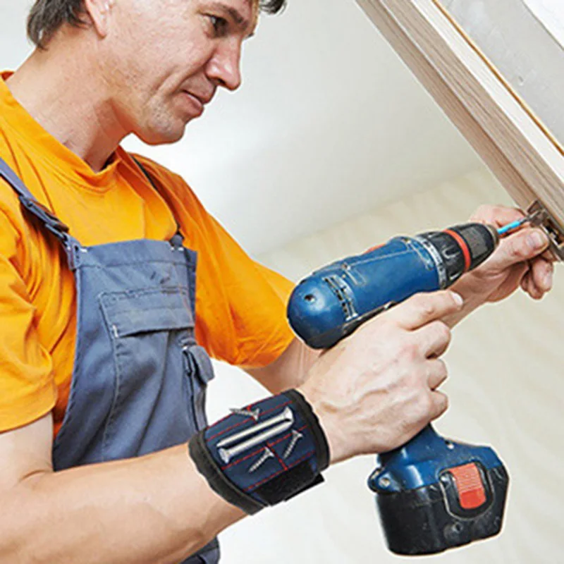 2 магнита винты гвозди сверла Электрика Сумка магнитный браслет портативный