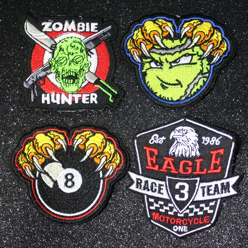 Нашивки зомби Хантер патчи для одежды с утюгом вышитые нашивки байкерские Значки