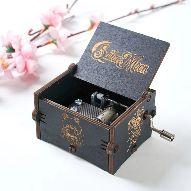Anime Retro Tsukino Usagi Moon Crystal Theme Handmade Engraved Wooden Music Box Crafts Cosplay Prop Gift Girl Party | Тематическая