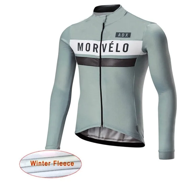 jersey 16 Morvelo тепловой флис мужской зимний Велоспорт Джерси Набор Ropa Ciclismo Invierno супер теплый Bkie одежда длинный 9D гелевый коврик - Цвет: jersey 16