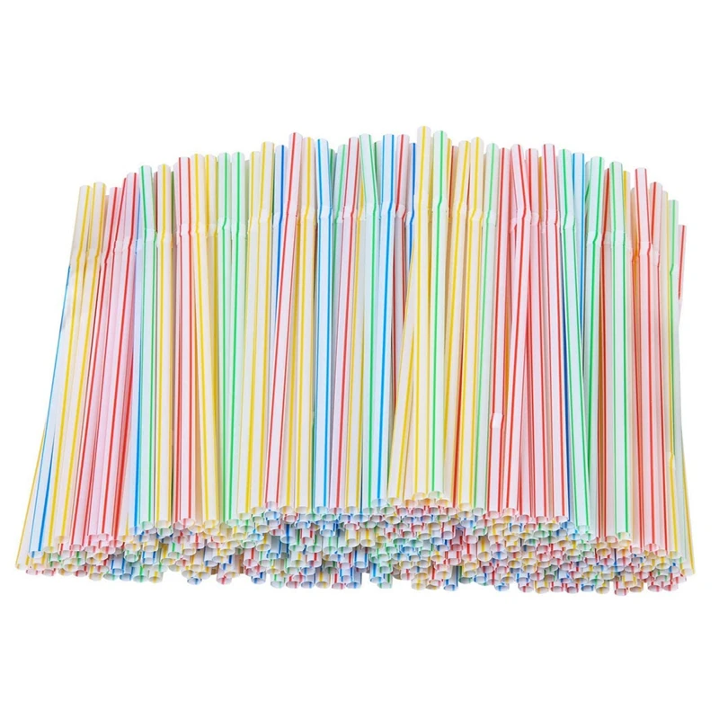 

1000/1500 шт., гибкие пластиковые соломинки, 8 дюймов