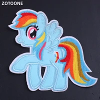 cartoon unicorn horse angel wings iron on cute patch for clothing stripe sticker for children diy embroidery patches for clothes