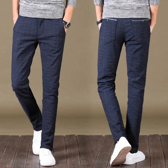 Теплые вельветовые Для Мужчин's повседневные штаны прямые мужчин в деловом