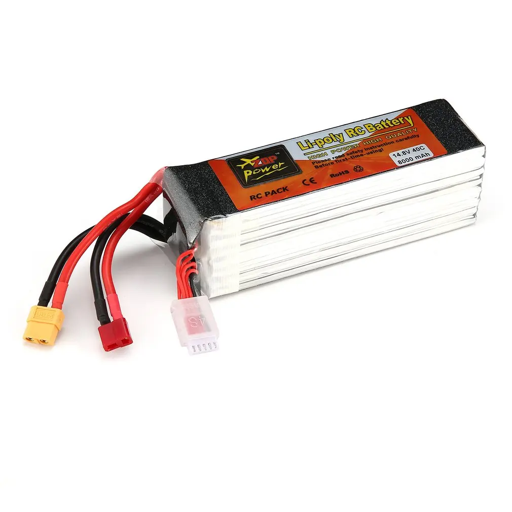 ZOP Мощность 14,8 V 30C 40C 45C 65C 3300 мА/ч, 5000 мА/ч, 5500 мА/ч, 7000 мА/ч, 8000 мА/ч, 6000 мА/ч, 4S 1P Lipo Батарея XT60 разъем для Радиоуправляемый Дрон, автомобиль tz