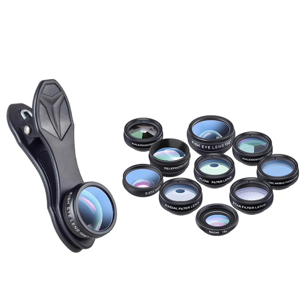 APEXEL APL-DG10 10 in 1 Phone Camera Lens Kit Fisheye Wide Angle Macro Telescope for Smartphone | Мобильные телефоны и
