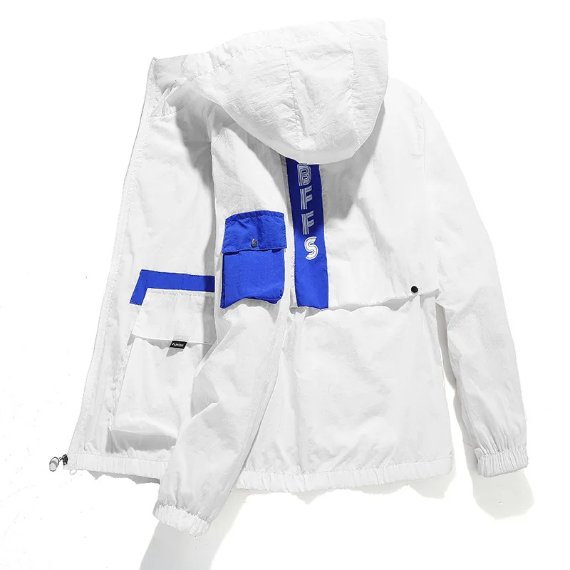 

Spring Summer Outdoor Skin Coat Men Fashion Hooded Suncreen Clothing Large Size M-4XL Light Breathable Jacket Men Sport Jacket