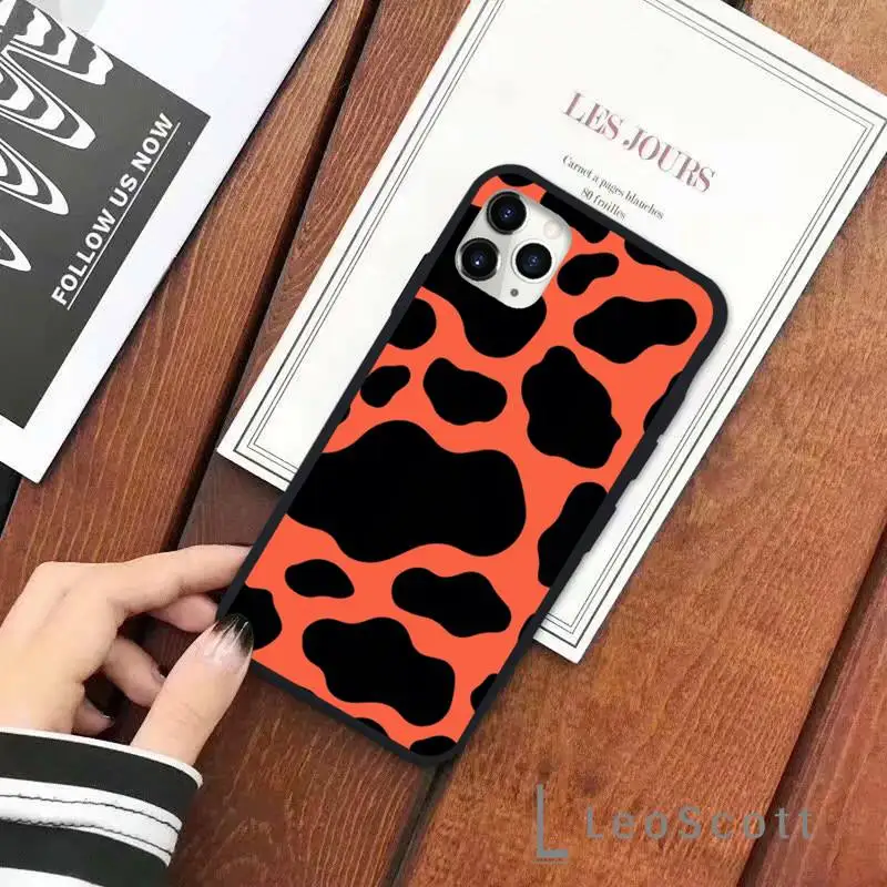 

Cow color Print Phone Case for iPhone 11 12 pro XS MAX 8 7 6 6S Plus X 5S SE 2020 XR Soft silicone funda cover