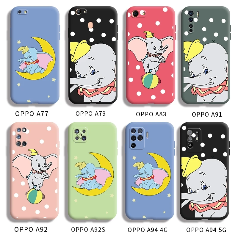 

For OPPO A77 A79 A83 A91 A92 A92S A94 4G A94 5G Case with Cute elephant pattern Back Cover silica gel casing