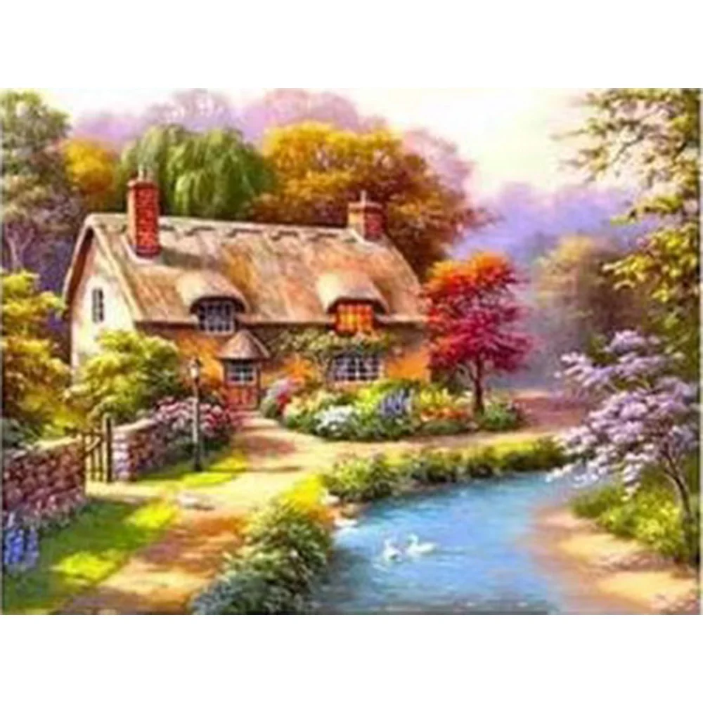 

5D DIY Spring Diamond Painting landscape Cross Stitches Full Square&Round embroidery mosaic Cross stitch Paint Home Decor color