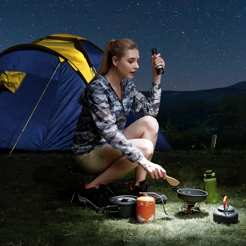 

Zoom Hard Light Flashlight Outdoor Lighting Creative Portable Spin Bright Led Flashlight Lampe Torche Portable Lighting EC50SD