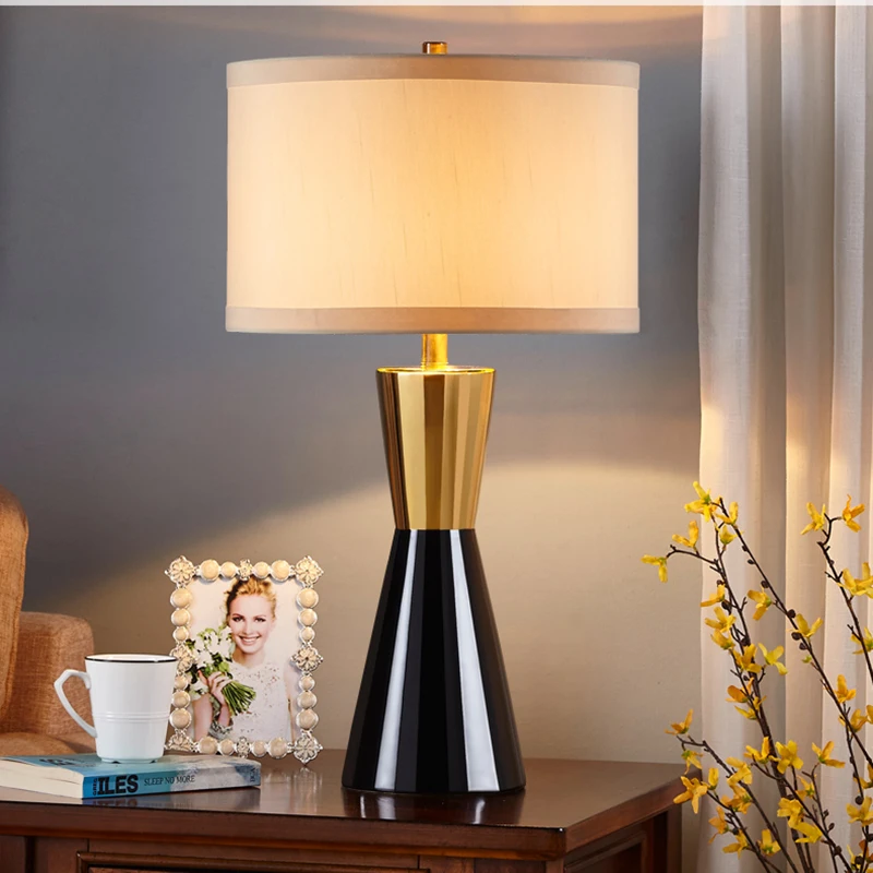 Роскошный керамический тканевый светодиодный светильник настольная лампа