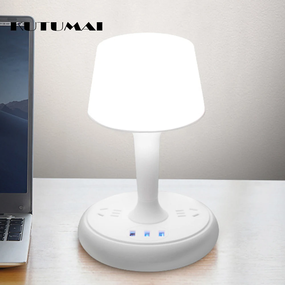 

KUTUMAI US Porous Socket with Night Light 3*USB+3 power jack Socket Multi-function Extension Adapter Socket for home office