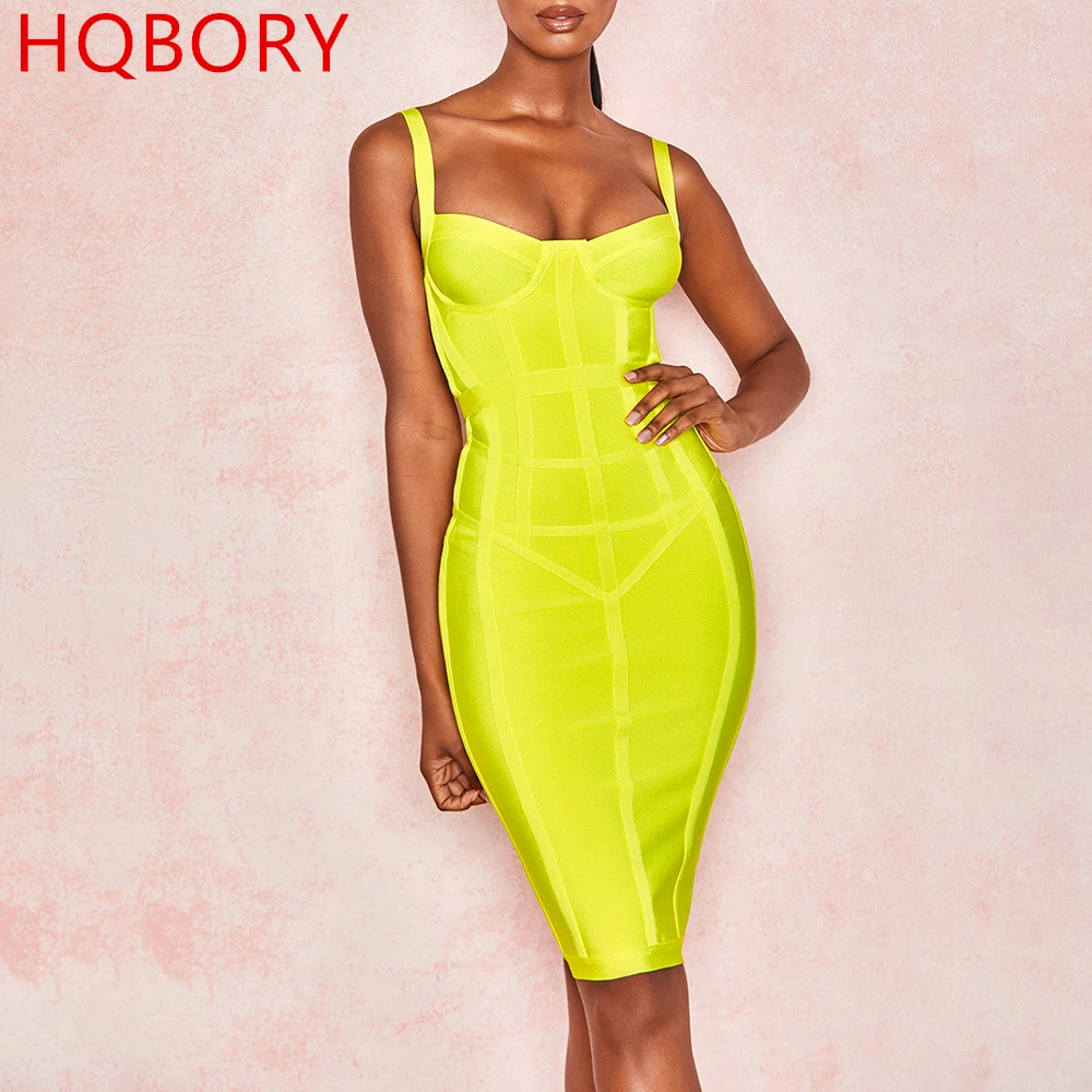Новинка 2020 модное летнее желтое платье на бретелях спагетти сексуальное женское