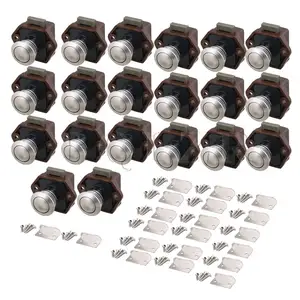 BQLZR 20 мм Открытие отверстия Кнопка блокировки без ключа защелка для шкафа фургона замок для RV ящика двери толщина 15-27 мм Упаковка из 20