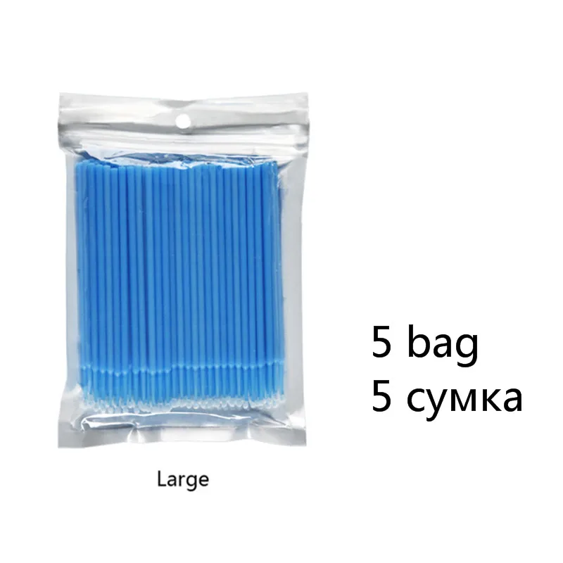 Blue-5 Fadvan 100 шт./лот Микро Кисти для ресниц щетки для нанесения клея Наращивание ресниц без ворса одноразовые аппликаторы палочки инструменты для макияжа - Handle Color: Blue-5