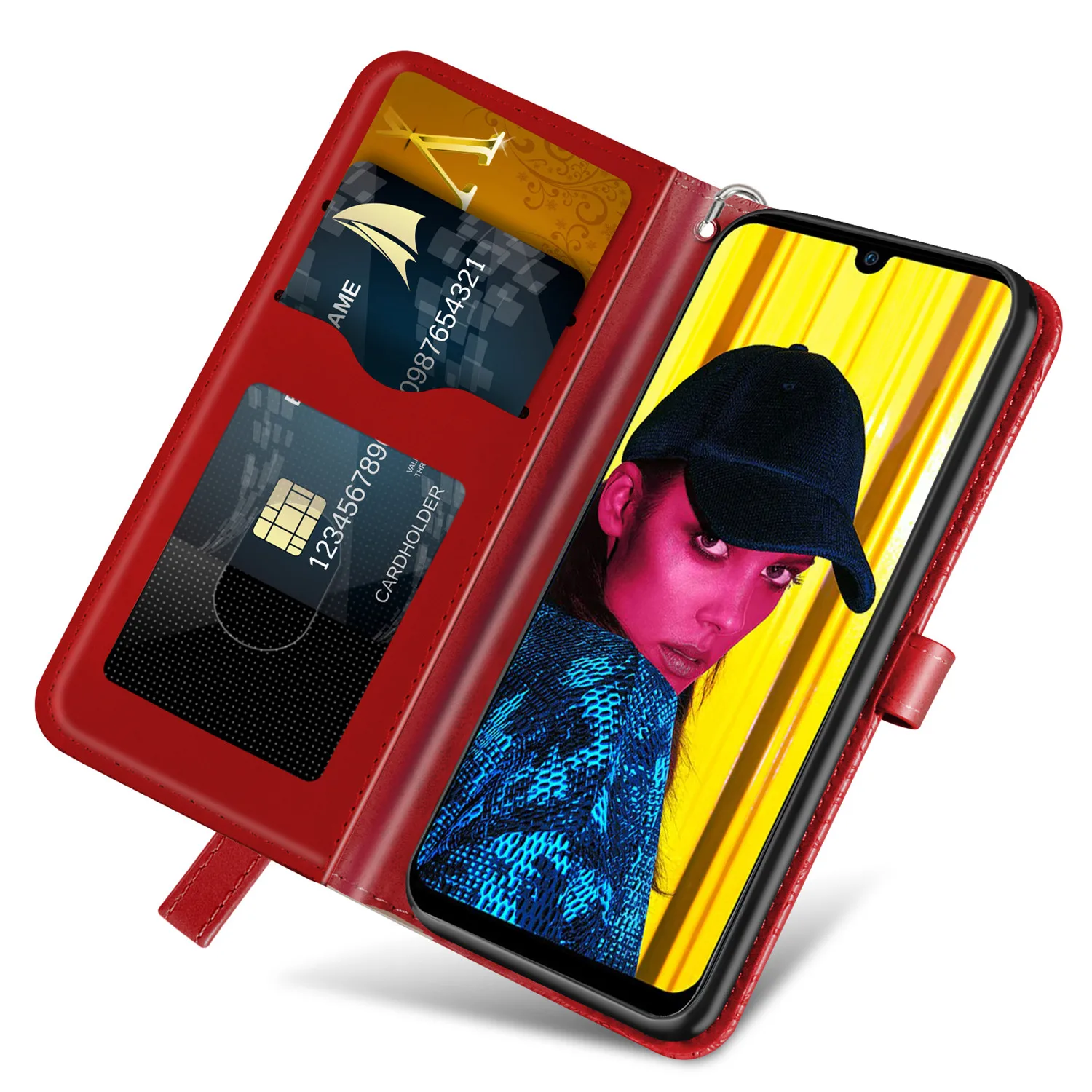 Чехол-книжка для Huawei P20 P30 Pro P Smart 2020 Y6 Y7 Y9 Prime 2019 Honor 8A 8C 10 Lite кожаный с объемным