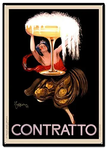 

Contratto Metal Tin Signs, Vintage Poster, Decorative Signs Wall Art Home Decor - 8X12 Inch (20X30 cm)