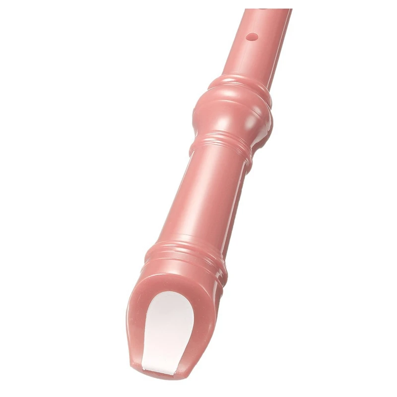 8 отверстий сопрано Descant Регистраторы розовый с шомпол + чехол сумка музыкальный