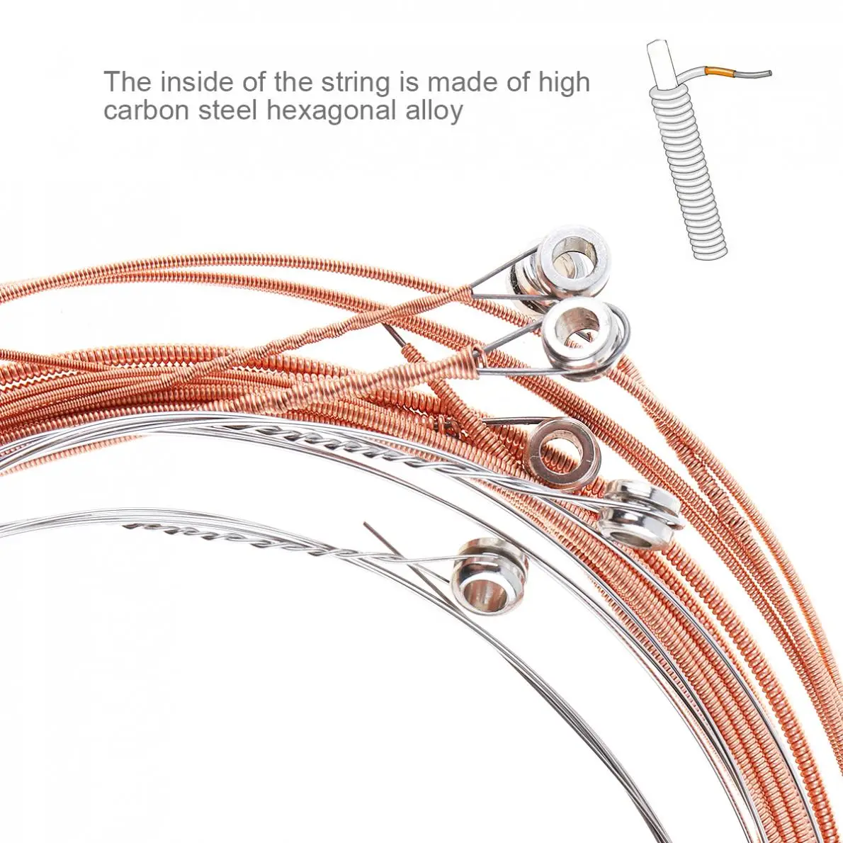 6 шт./компл. акустическая струна для гитары 010-047 дюймов стальное ядро фосфора