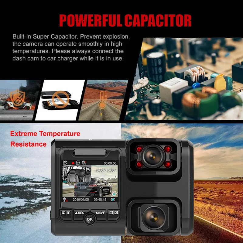 QPLOVE 4K Автомобильный видеорегистратор HD 2160P gps видеорегистратор двойная подвижная камера и сенсор sony с беспроводной Wi-Fi супер ночного видения авто рекордер