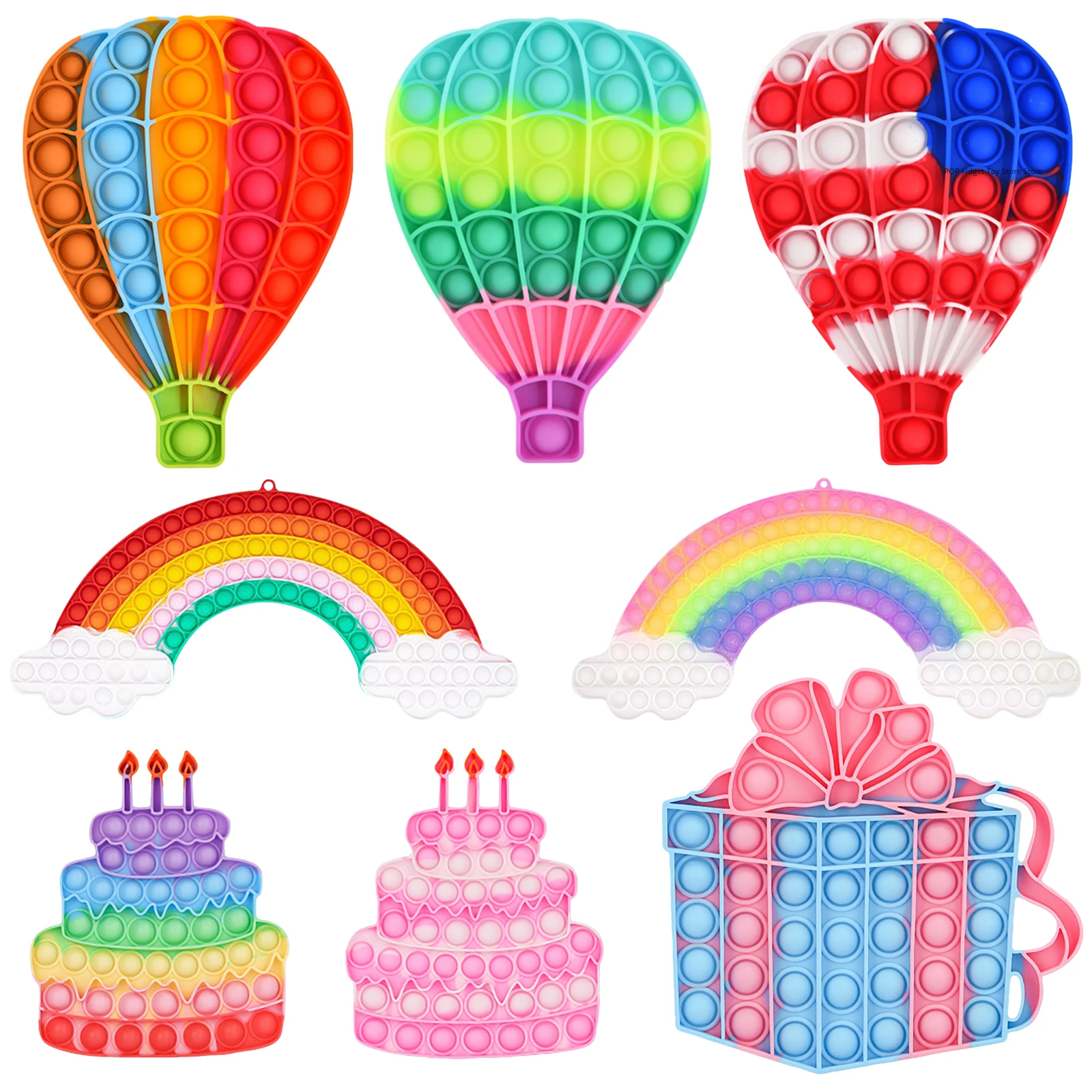 Игрушка антистрессовая в виде гамбургера с радужными пузырьками для детей и