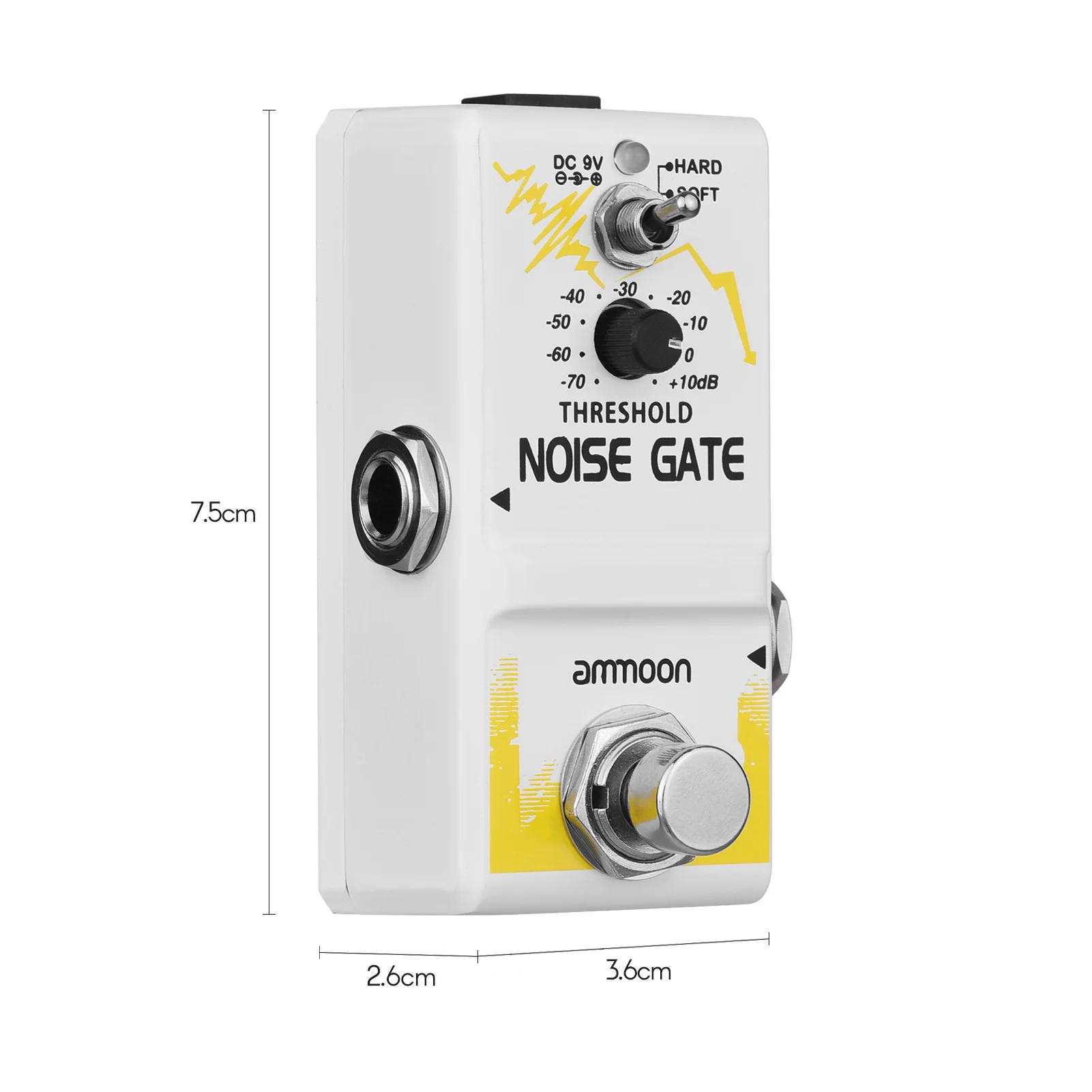 ammoon einzigen noise gate gitarre effekt pedal true bypass zink legierung shell elektrische gitarre pedal gitarre teile gitarre zubehör free glo
