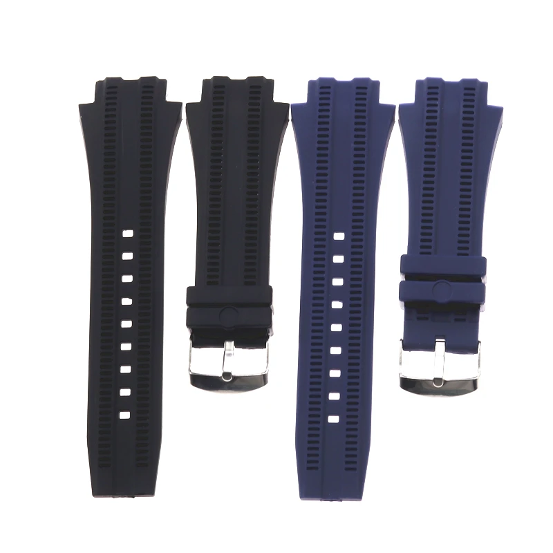 Черный синий мягкий силиконовый ремешок аксессуары для часов Porsche P6620 Мужские